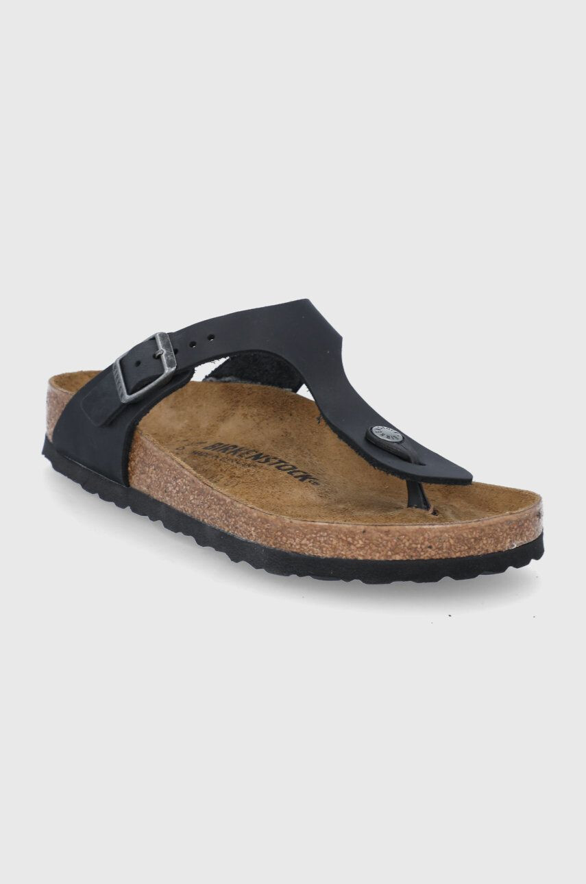 Birkenstock Kožené žabky Gizeh černá barva 845251-Oil.Blk - Pepit.cz