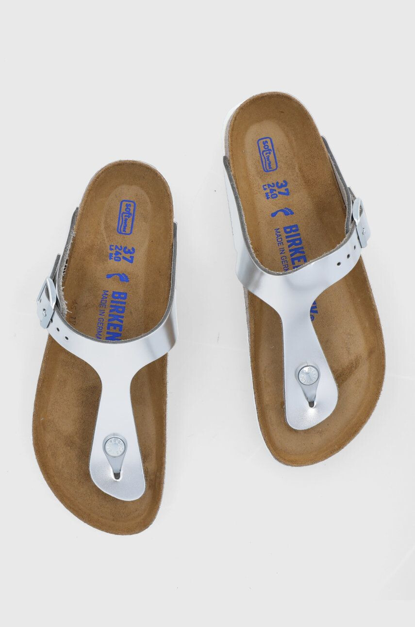 Birkenstock Kožené žabky Gizeh dámské růžová barva na plochém podpatku 1005049-met.copper - Pepit.cz