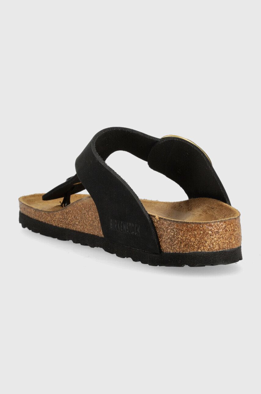 Birkenstock Kožené žabky Gizeh Big Buckle dámské černá barva na plochém podpatku 1024107 - Pepit.cz