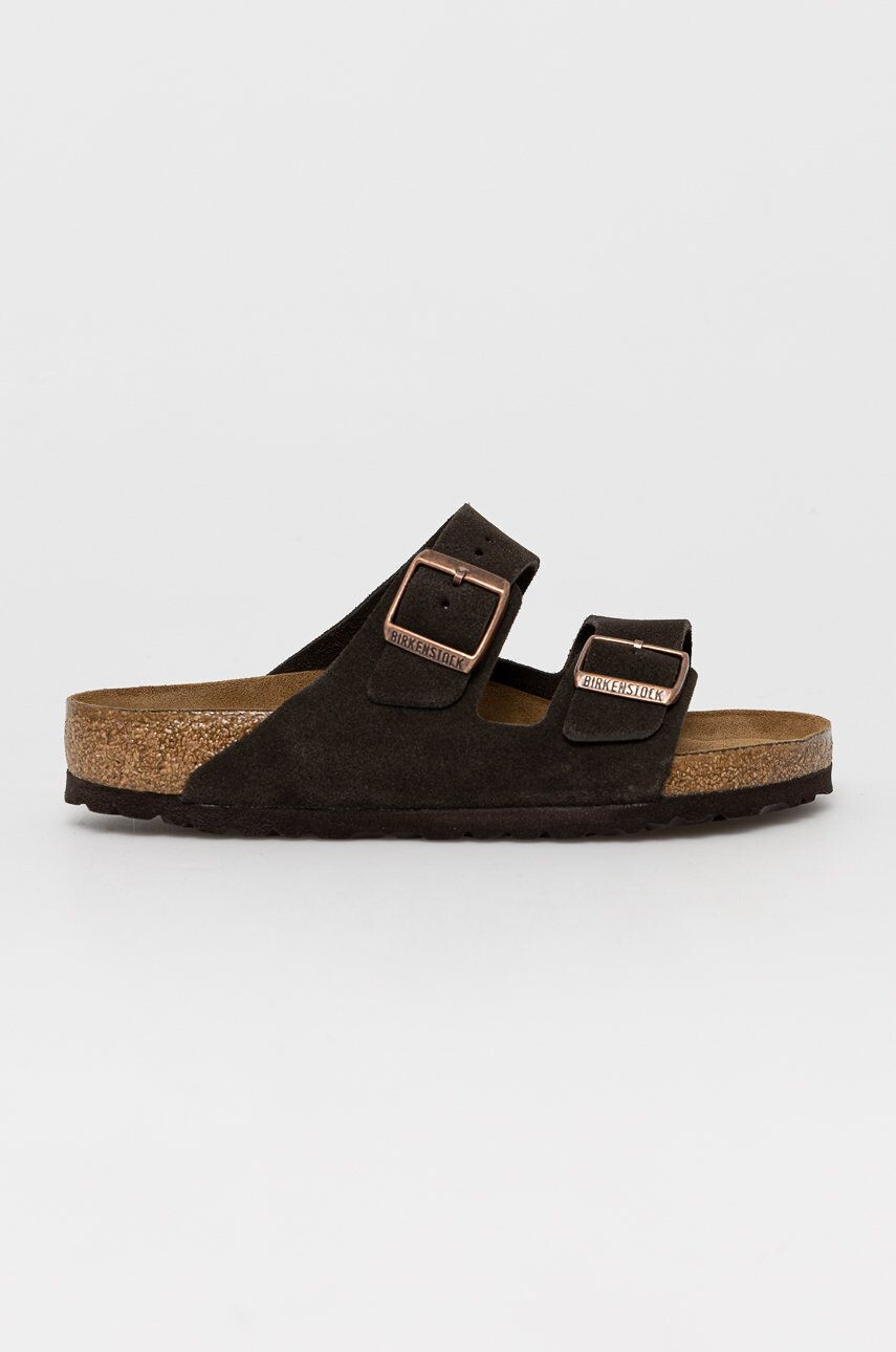 Birkenstock Semišové pantofle dámské hnědá barva - Pepit.cz