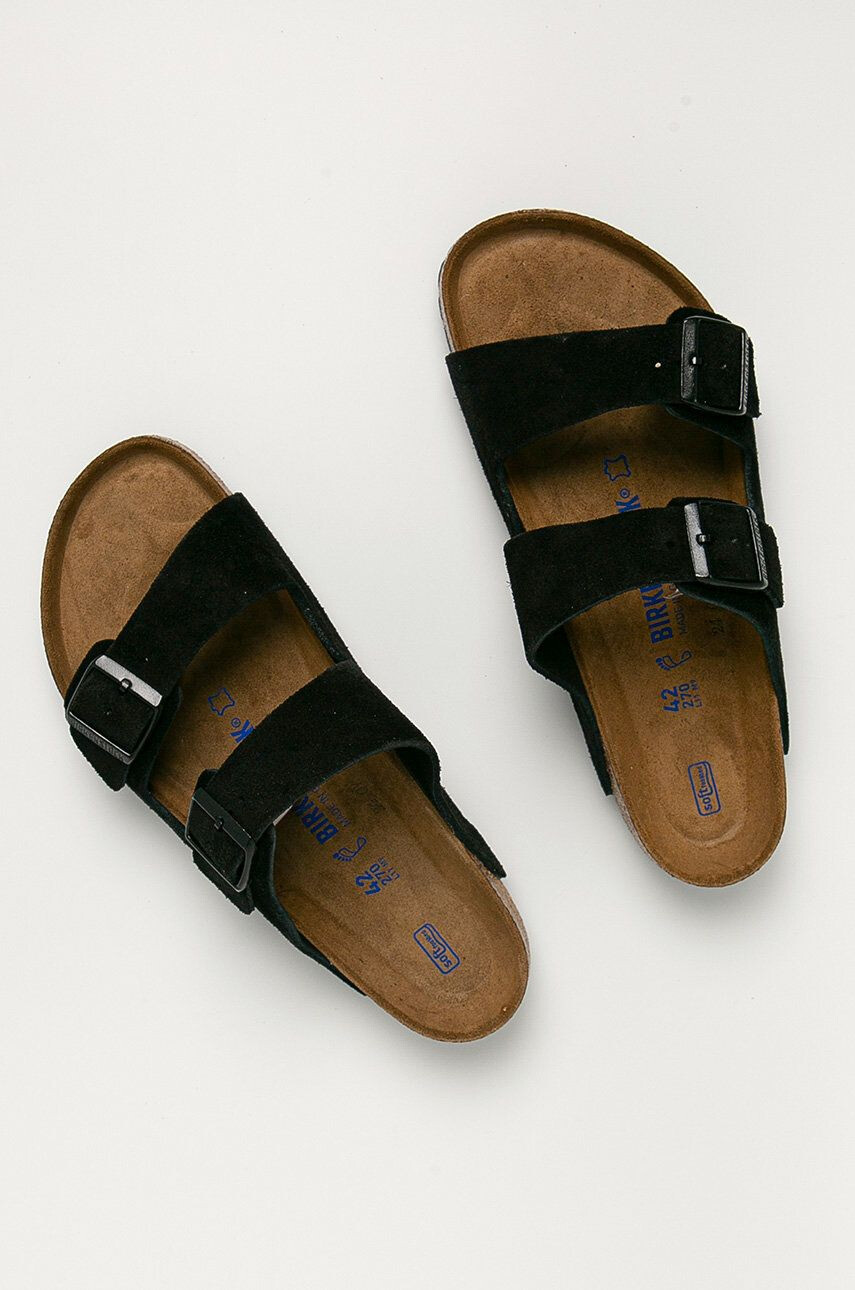 Birkenstock Semišové pantofle pánské černá barva - Pepit.cz