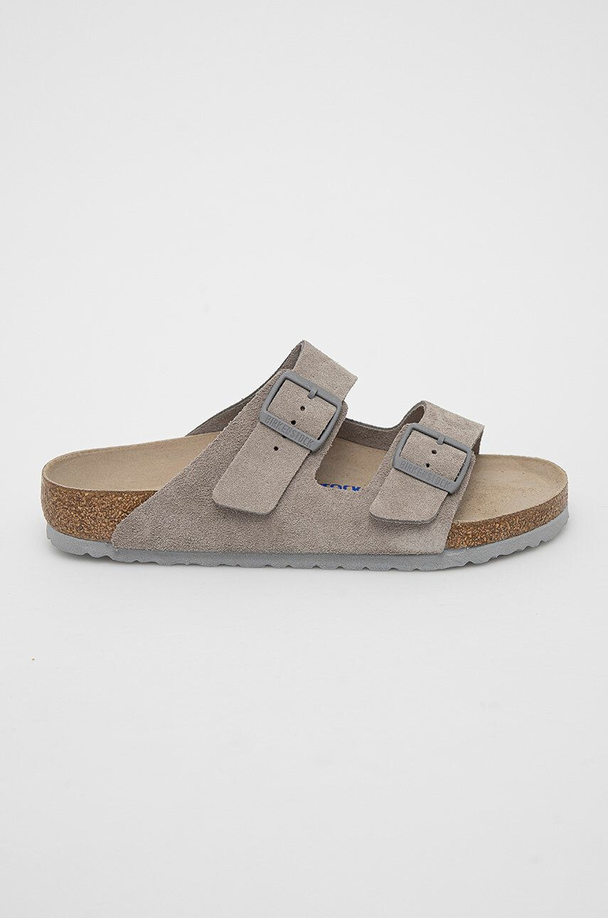 Birkenstock Semišové pantofle šedá barva - Pepit.cz