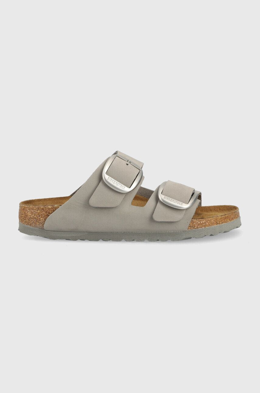 Birkenstock Kožené pantofle Arizona Big Buckle dámské šedá barva - Pepit.cz