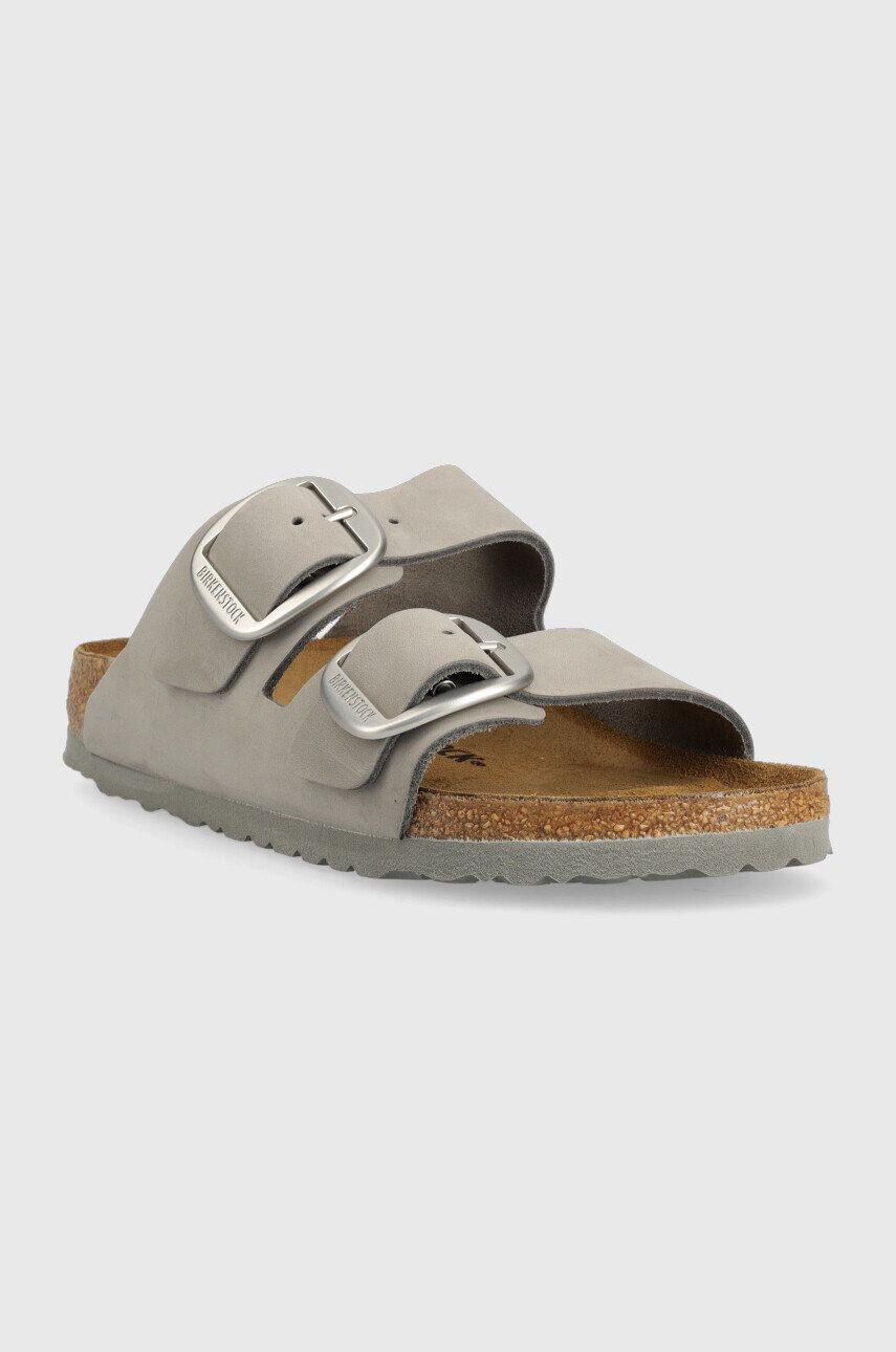 Birkenstock Kožené pantofle Arizona Big Buckle dámské šedá barva - Pepit.cz