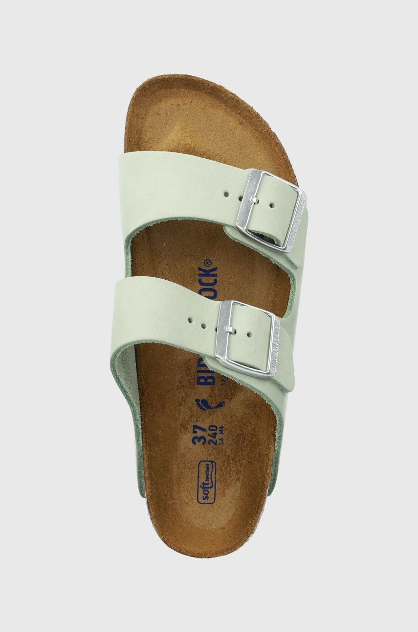 Birkenstock Semišové pantofle Arizona SFB dámské zelená barva 1024213 - Pepit.cz