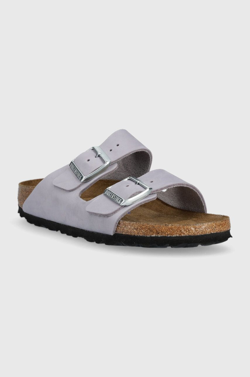 Birkenstock Semišové pantofle Arizona SFB dámské fialová barva 1024241 1024241-PurpleFog - Pepit.cz