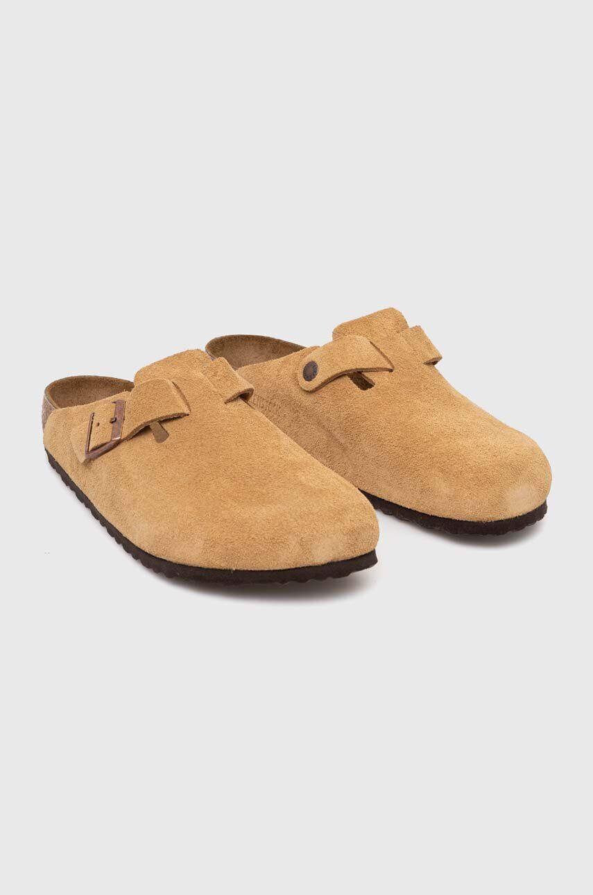 Birkenstock Semišové pantofle Boston pánské béžová barva 1026181 - Pepit.cz