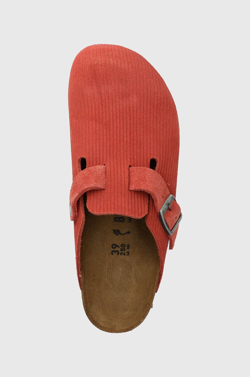 Birkenstock Semišové pantofle Boston Corduroy dámské oranžová barva 1025689 - Pepit.cz