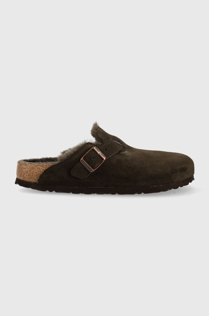 Birkenstock Semišové pantofle Boston FUR - Pepit.cz