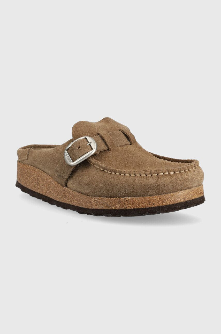 Birkenstock Semišové pantofle Buckley dámské béžová barva 1019490 - Pepit.cz