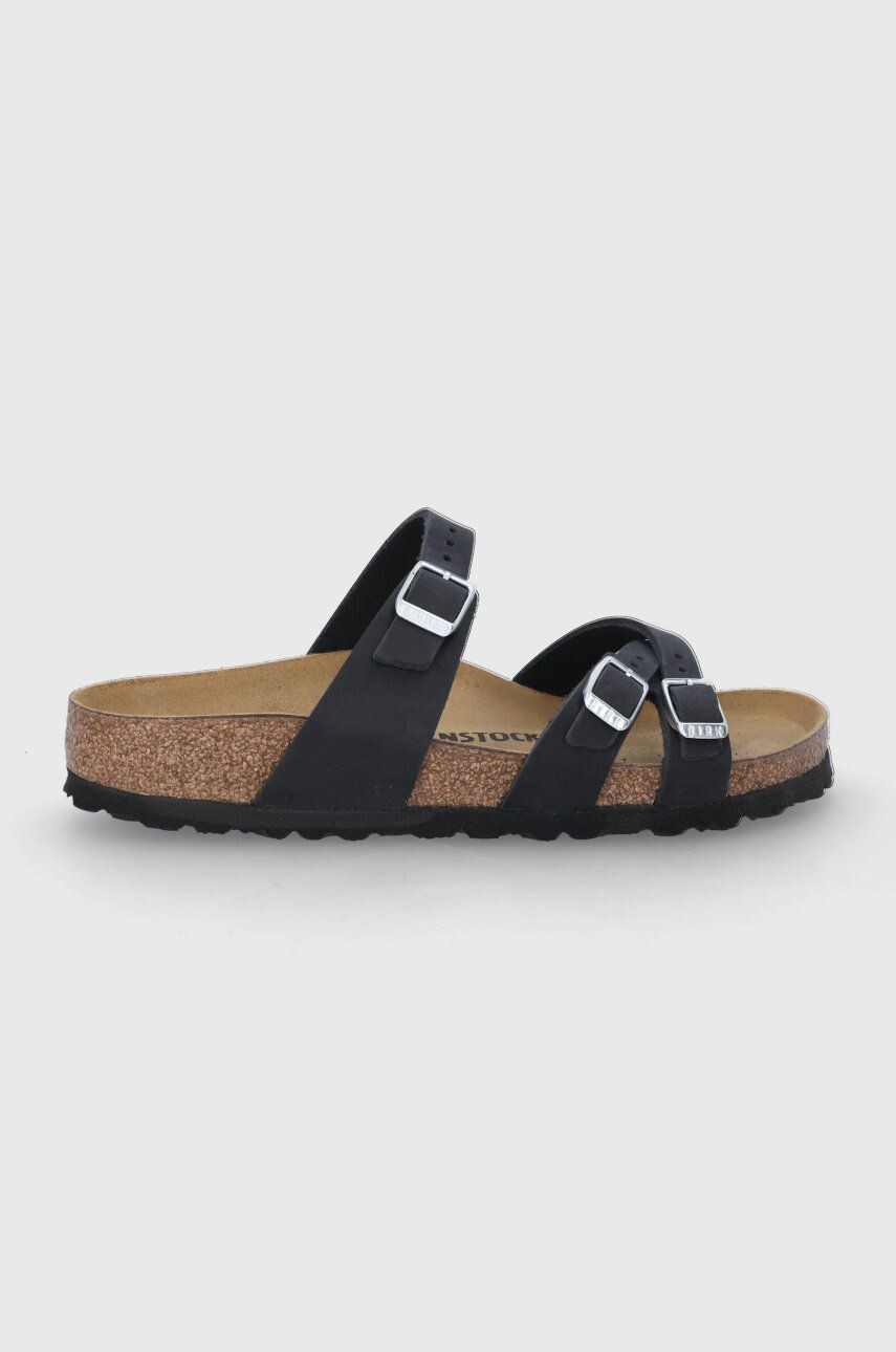 Birkenstock Semišové pantofle Franca dámské černá barva - Pepit.cz