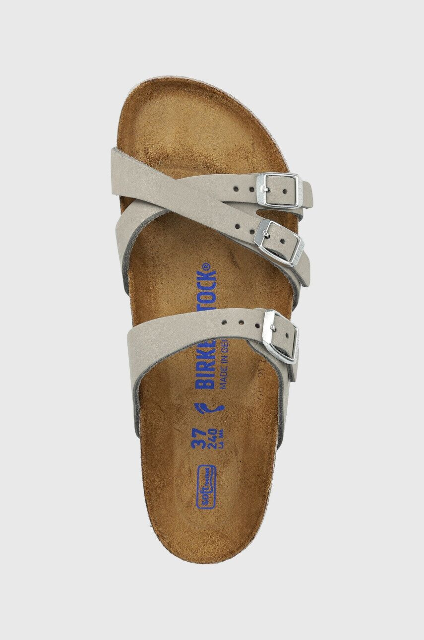 Birkenstock Semišové pantofle Franca SFB dámské šedá barva - Pepit.cz