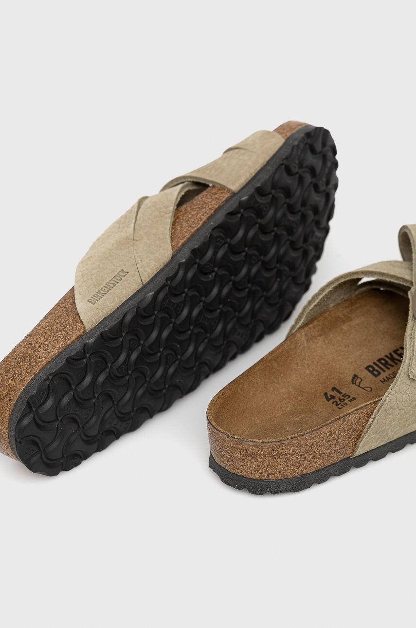 Birkenstock Semišové pantofle Lugano pánské zelená barva - Pepit.cz