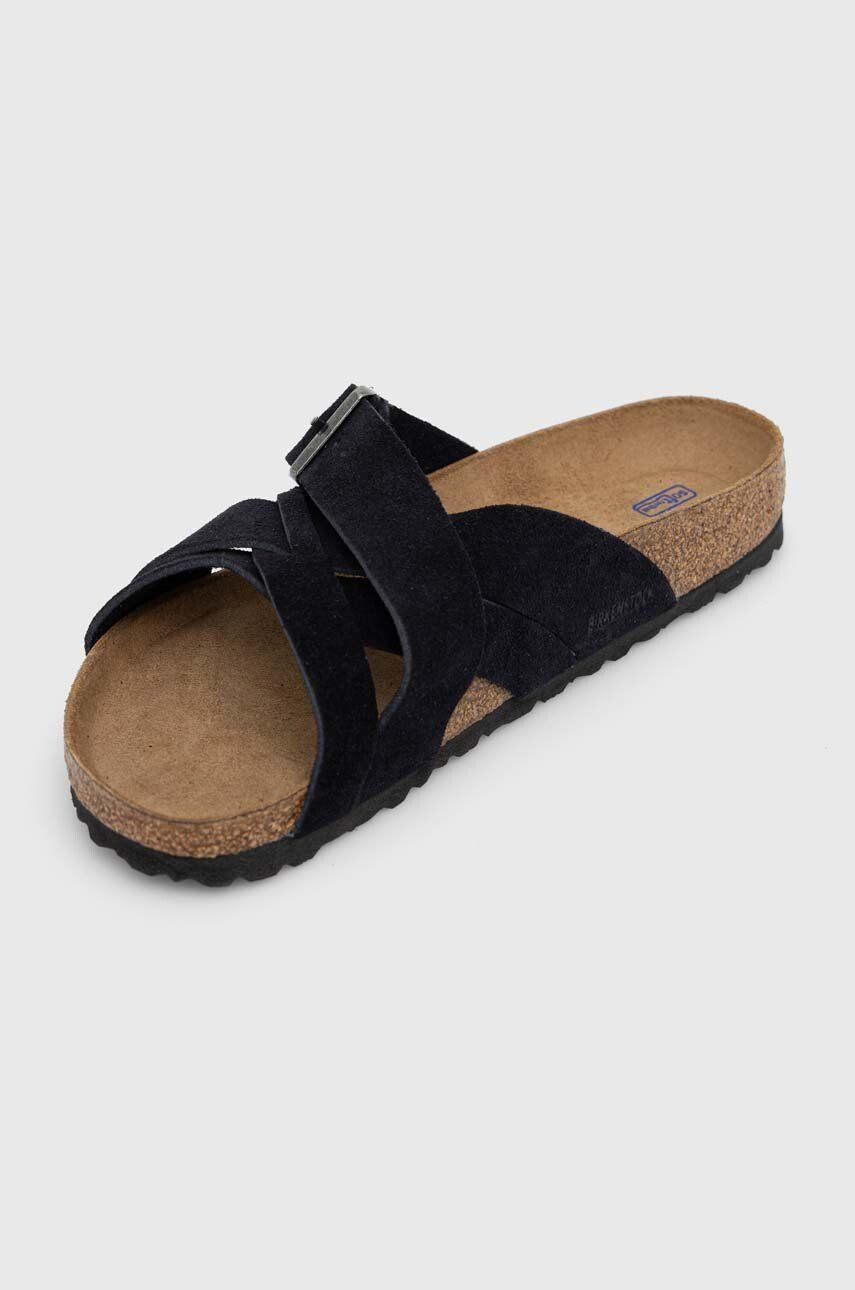 Birkenstock Semišové pantofle LUGANO SFB pánské černá barva 1020935 - Pepit.cz