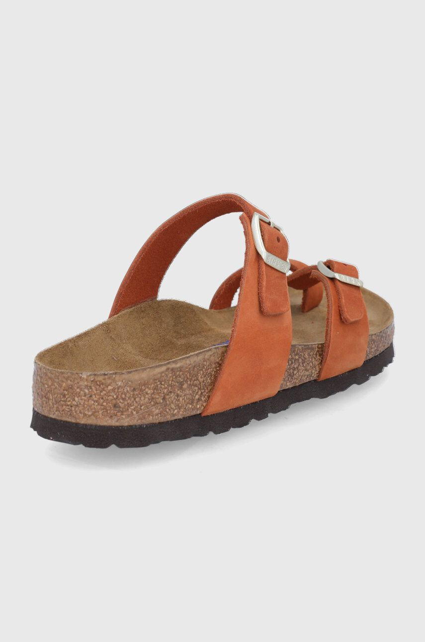 Birkenstock Semišové pantofle Mayari dámské oranžová barva na plochém podpatku - Pepit.cz