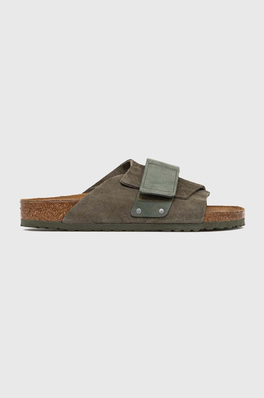 Birkenstock Semišové pantofle Kyoto zelená barva 1023831 - Pepit.cz