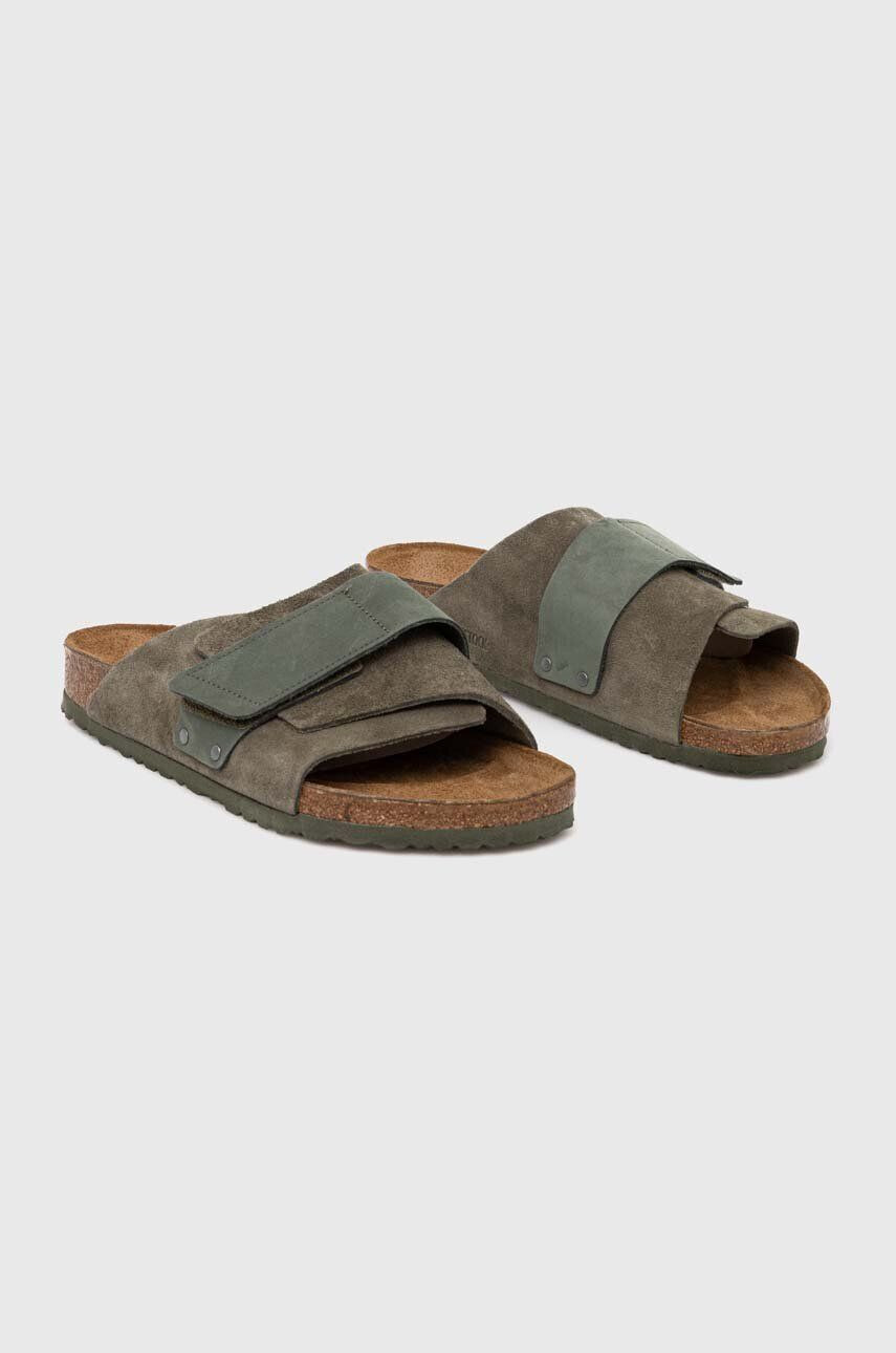 Birkenstock Semišové pantofle Kyoto zelená barva 1023831 - Pepit.cz