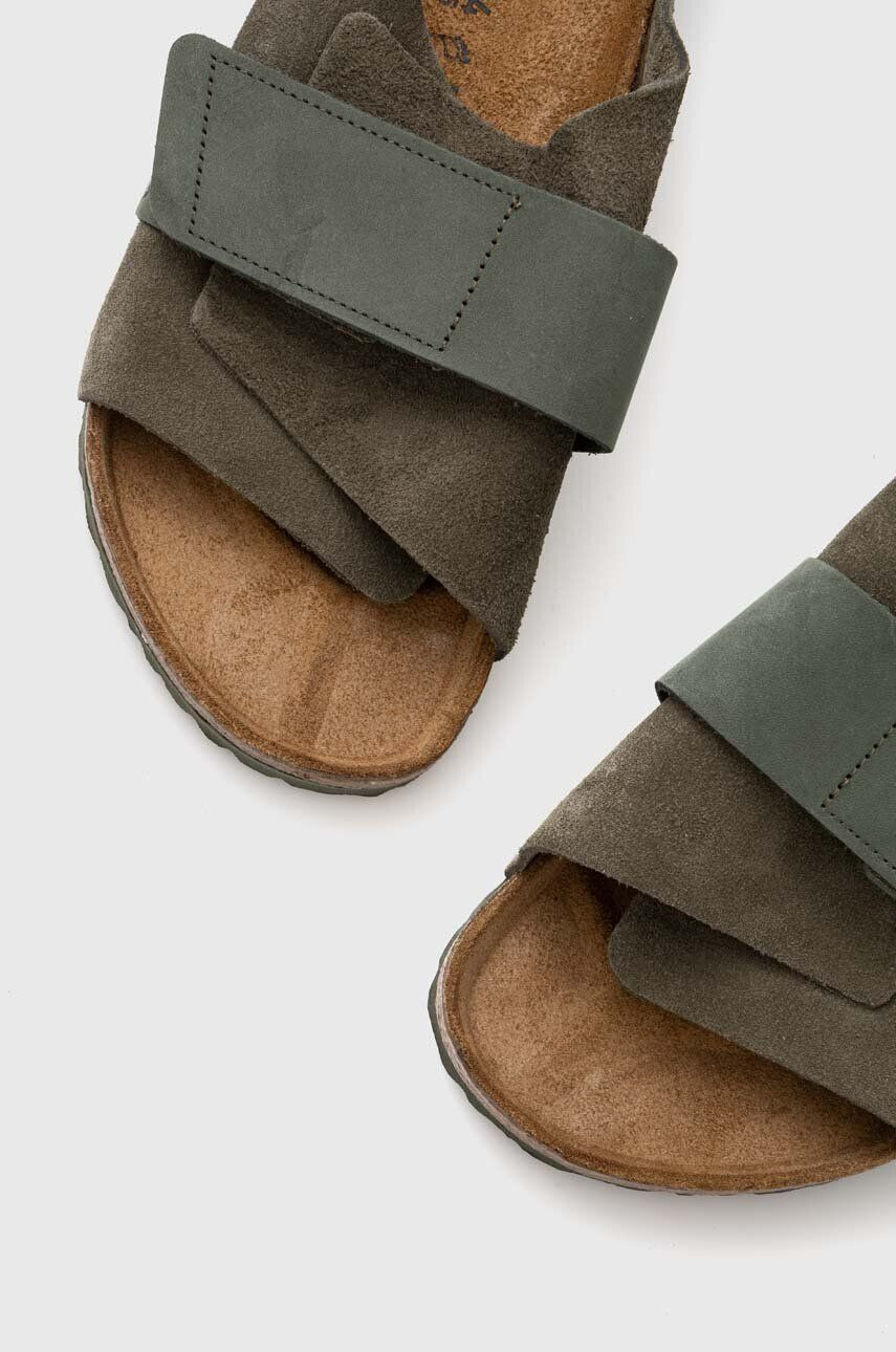 Birkenstock Semišové pantofle Kyoto zelená barva 1023831 - Pepit.cz