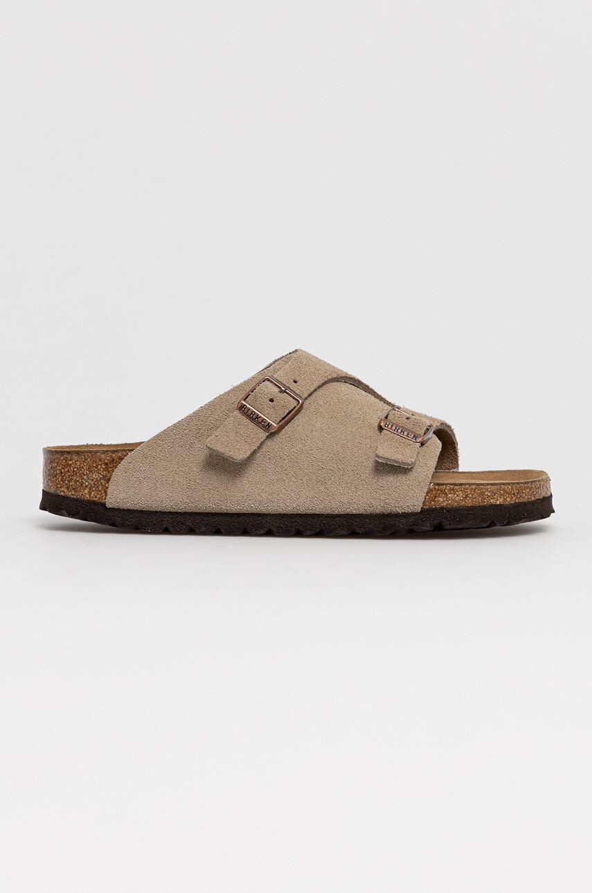 Birkenstock Semišové pantofle dámské béžová barva - Pepit.cz