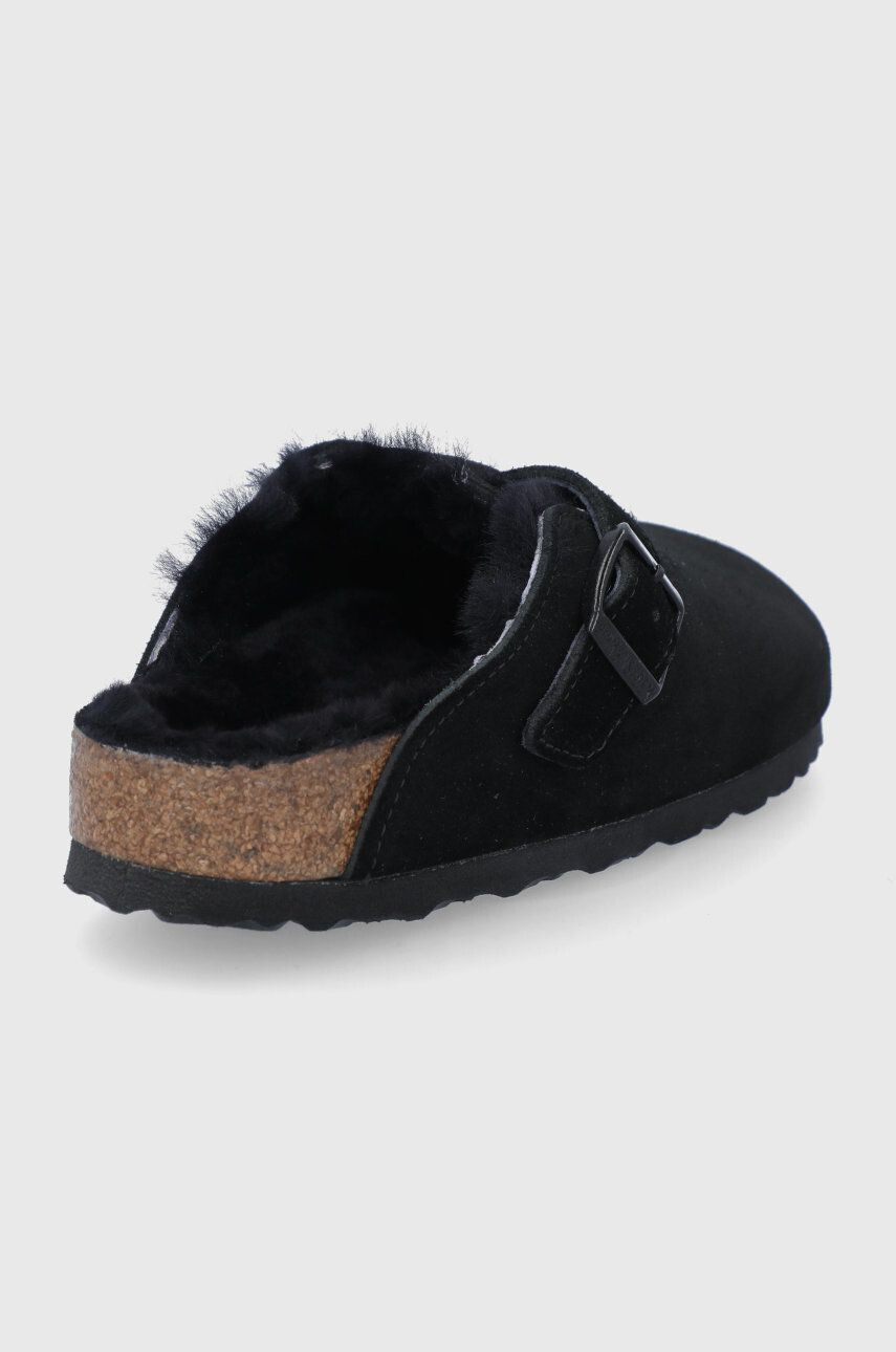 Birkenstock Semišové papuče Boston černá barva - Pepit.cz