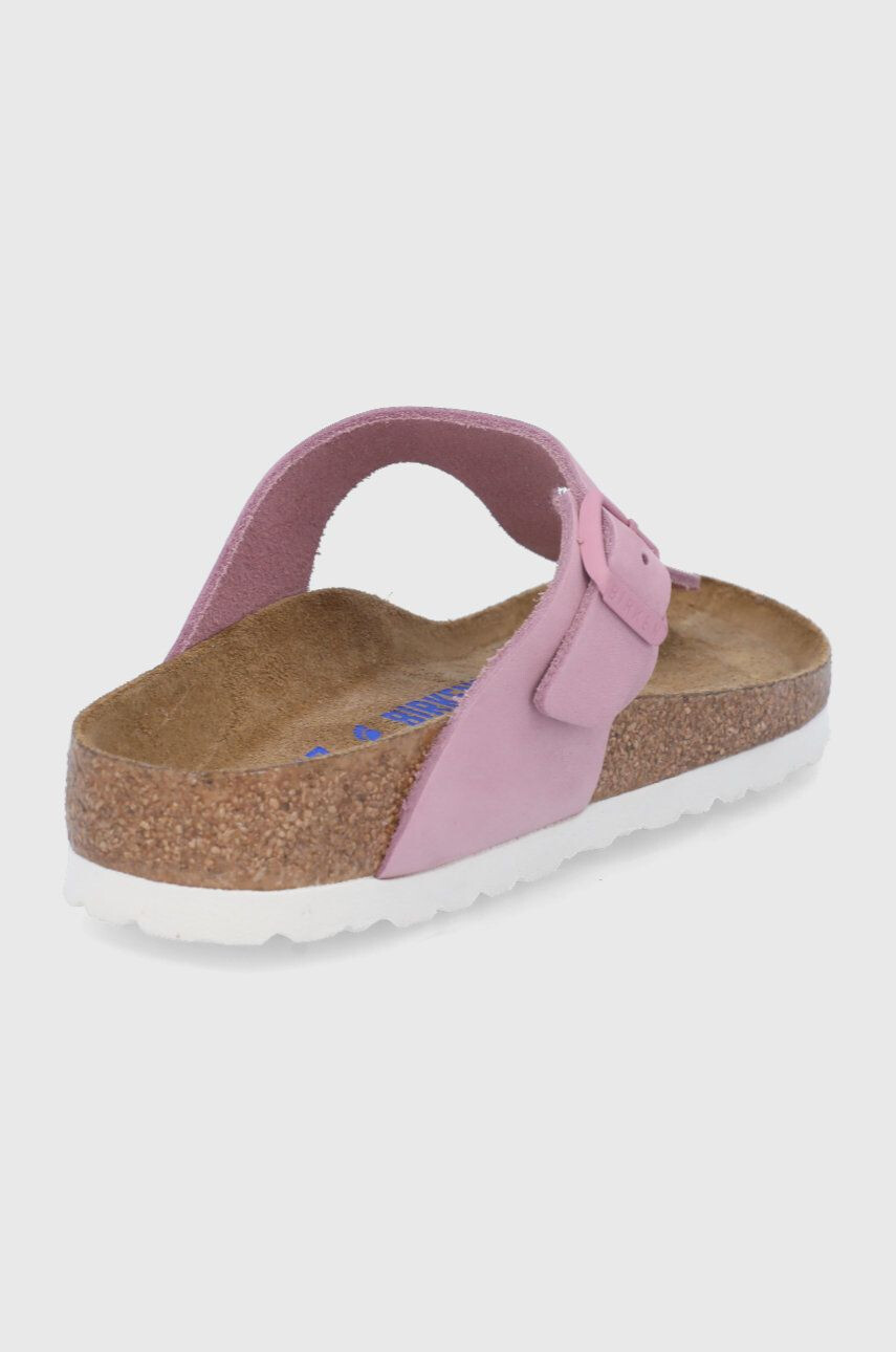 Birkenstock Semišové žabky Gizeh dámské fialová barva na plochém podpatku - Pepit.cz