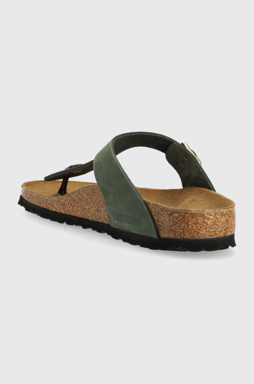 Birkenstock Semišové žabky Gizeh dámské zelená barva na plochém podpatku 1025790 - Pepit.cz