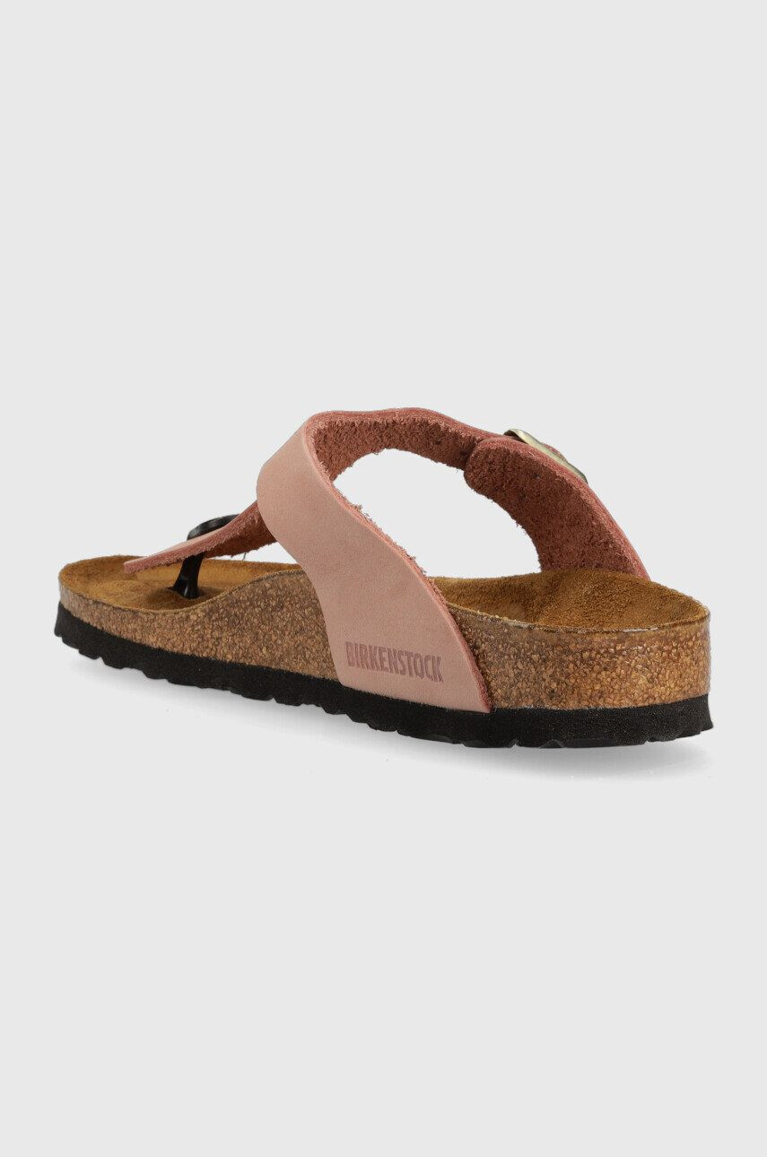 Birkenstock Semišové žabky Gizeh SFB dámské růžová barva na plochém podpatku 1024106 - Pepit.cz