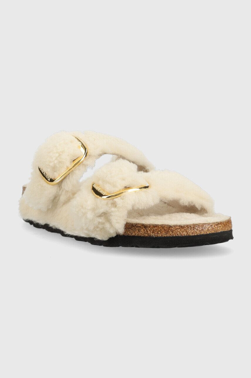 Birkenstock Vlněné pantofle Arizona Bb Shearling dámské šedá barva - Pepit.cz