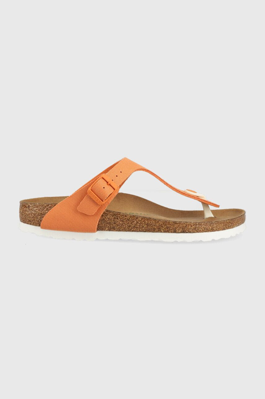 Birkenstock Žabky Gizeh dámské oranžová barva na plochém podpatku 1025560 - Pepit.cz