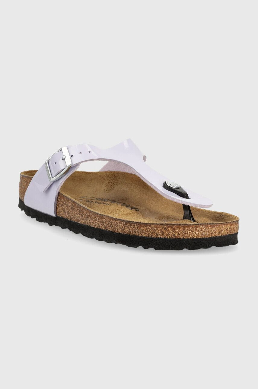 Birkenstock Žabky Gizeh dámské fialová barva na plochém podpatku 1025369 - Pepit.cz