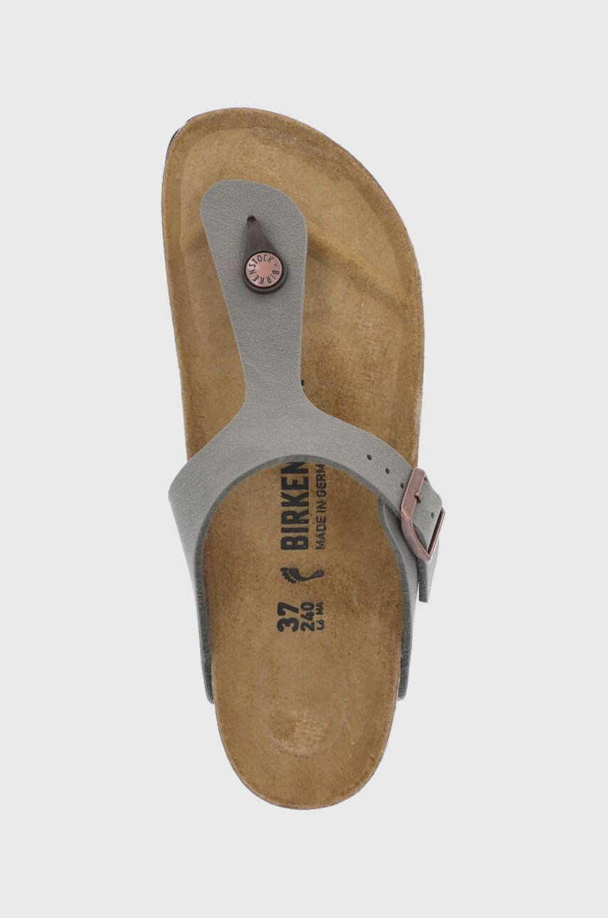 Birkenstock Žabky Gizeh dámské šedá barva na plochém podpatku 43393-Stone - Pepit.cz