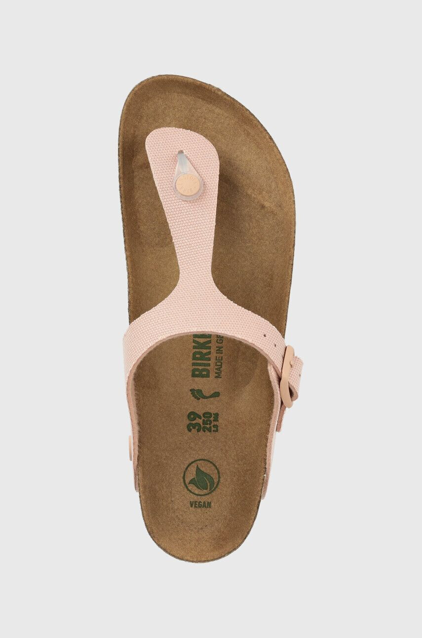 Birkenstock Žabky Gizeh Rivet Logo dámské růžová barva na plochém podpatku 1024134 - Pepit.cz