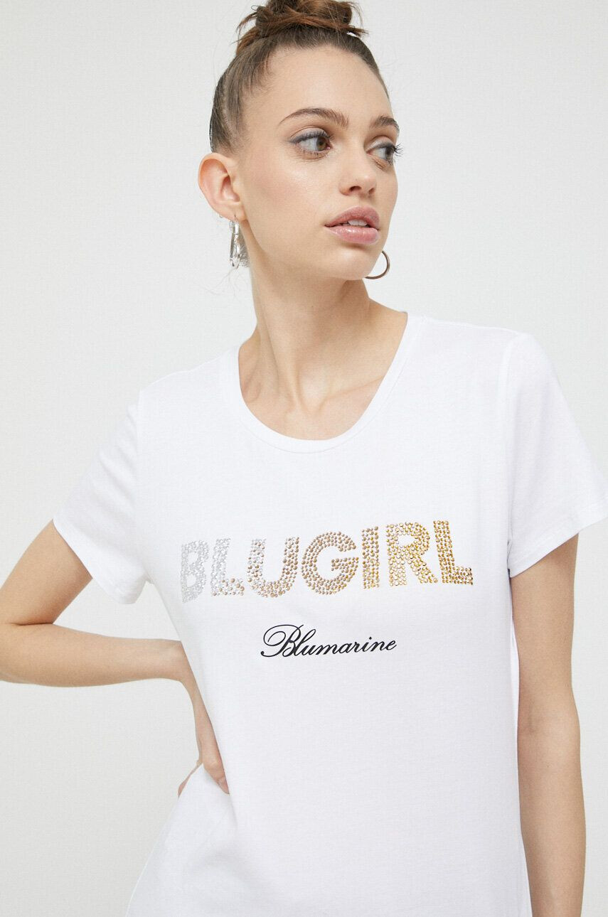 Blugirl Blumarine Tričko bílá barva - Pepit.cz