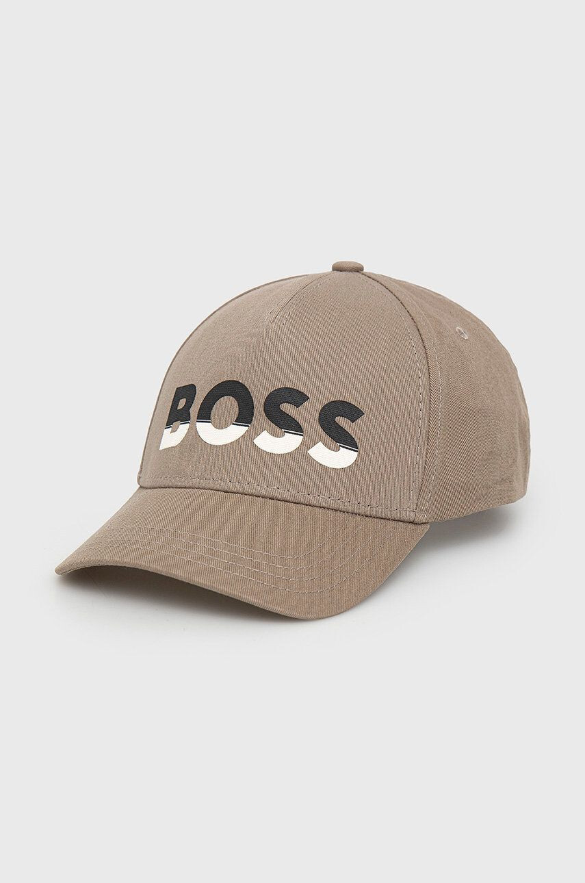 Boss Green Bavlněná baseballová čepice BOSS Boss Athleisure zelená barva s potiskem - Pepit.cz