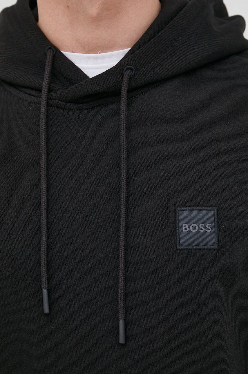 Boss Orange Bavlněná mikina BOSS Boss Casual pánská černá barva hladká - Pepit.cz