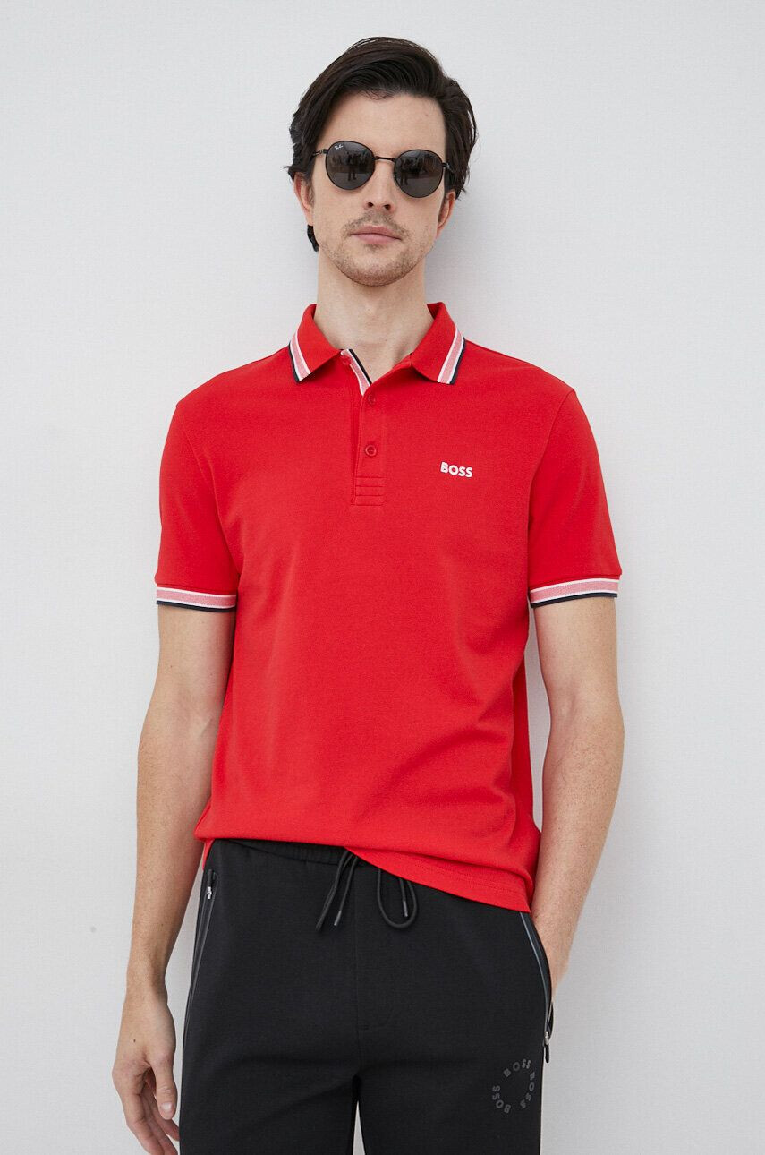 Boss Green Bavlněné polo tričko BOSS BOSS ATHLEISURE červená barva - Pepit.cz