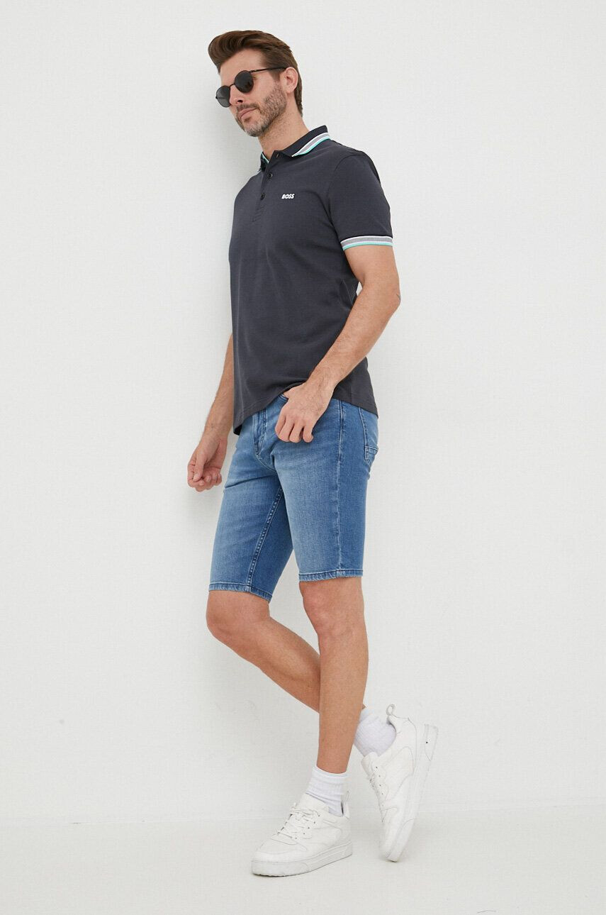 Boss Green Bavlněné polo tričko BOSS BOSS ATHLEISURE tmavomodrá barva - Pepit.cz