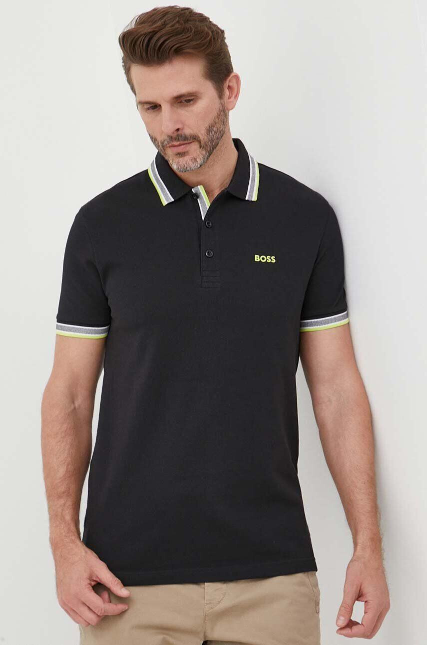 Boss Green Bavlněné polo tričko BOSS BOSS ATHLEISURE černá barva - Pepit.cz