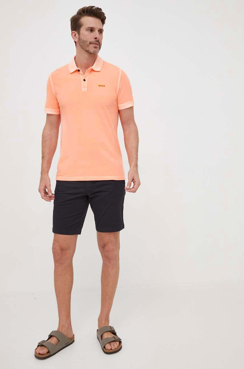 Boss Orange Bavlněné polo tričko BOSS BOSS CASUAL oranžová barva - Pepit.cz