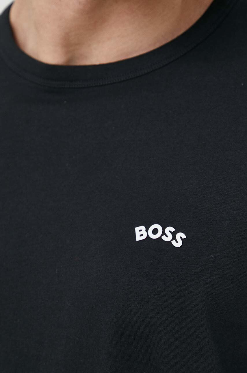 Boss Bavlněné tričko Athleisure černá barva - Pepit.cz