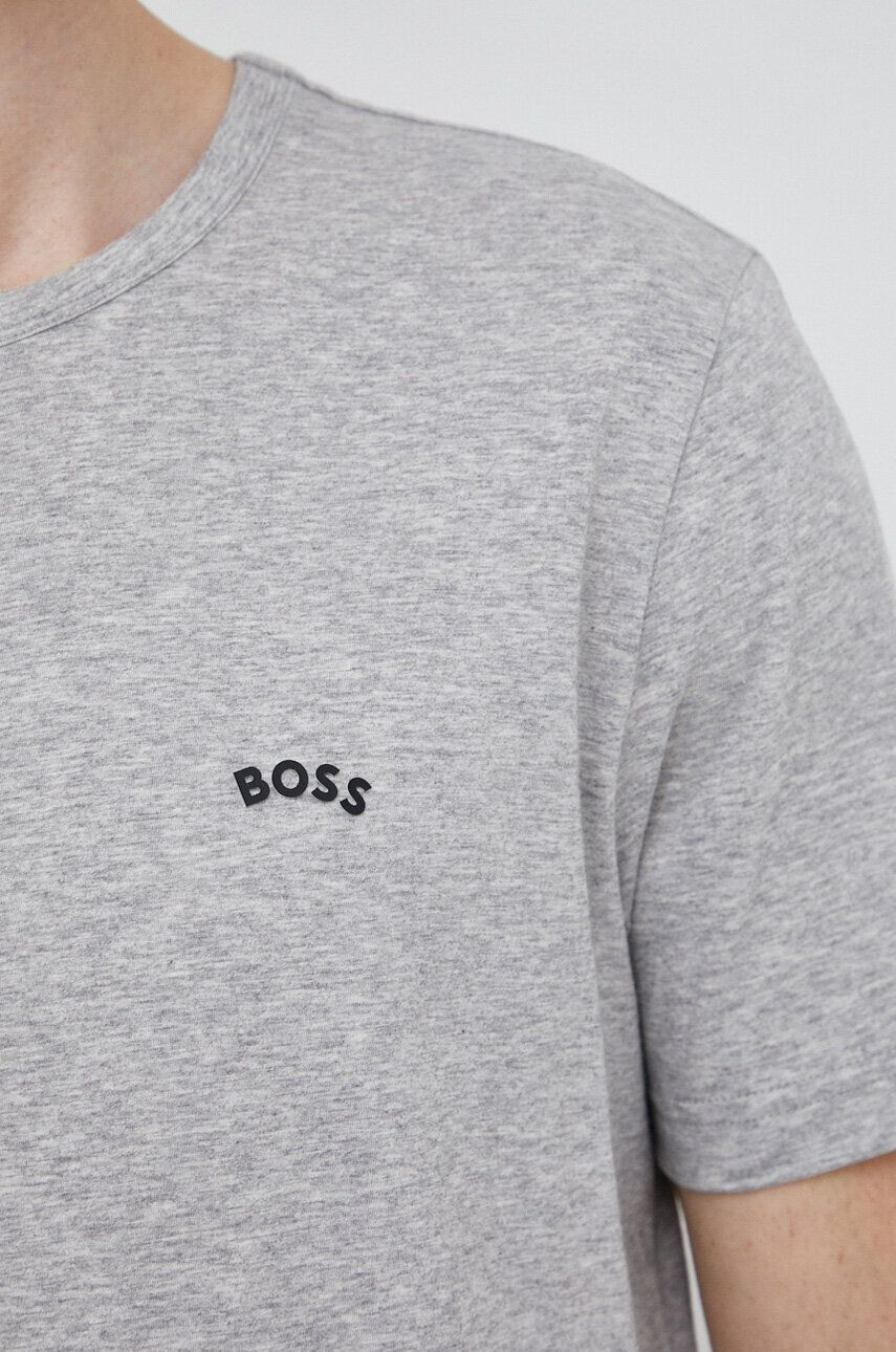 Boss Bavlněné tričko ATHLEISURE šedá barva - Pepit.cz