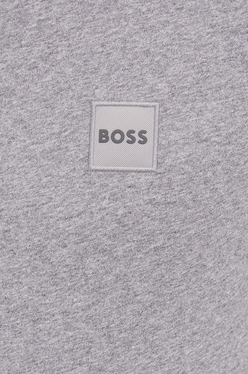 Boss Orange Bavlněné tričko Boss Boss Casual šedá barva s aplikací - Pepit.cz