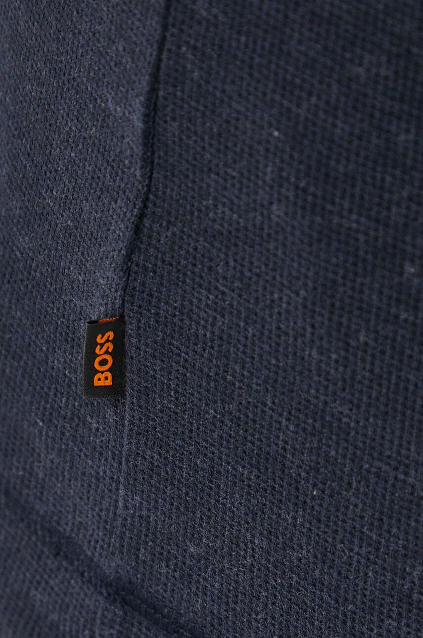 Boss Orange Bavlněný longsleeve BOSS pánský tmavomodrá barva lehký - Pepit.cz