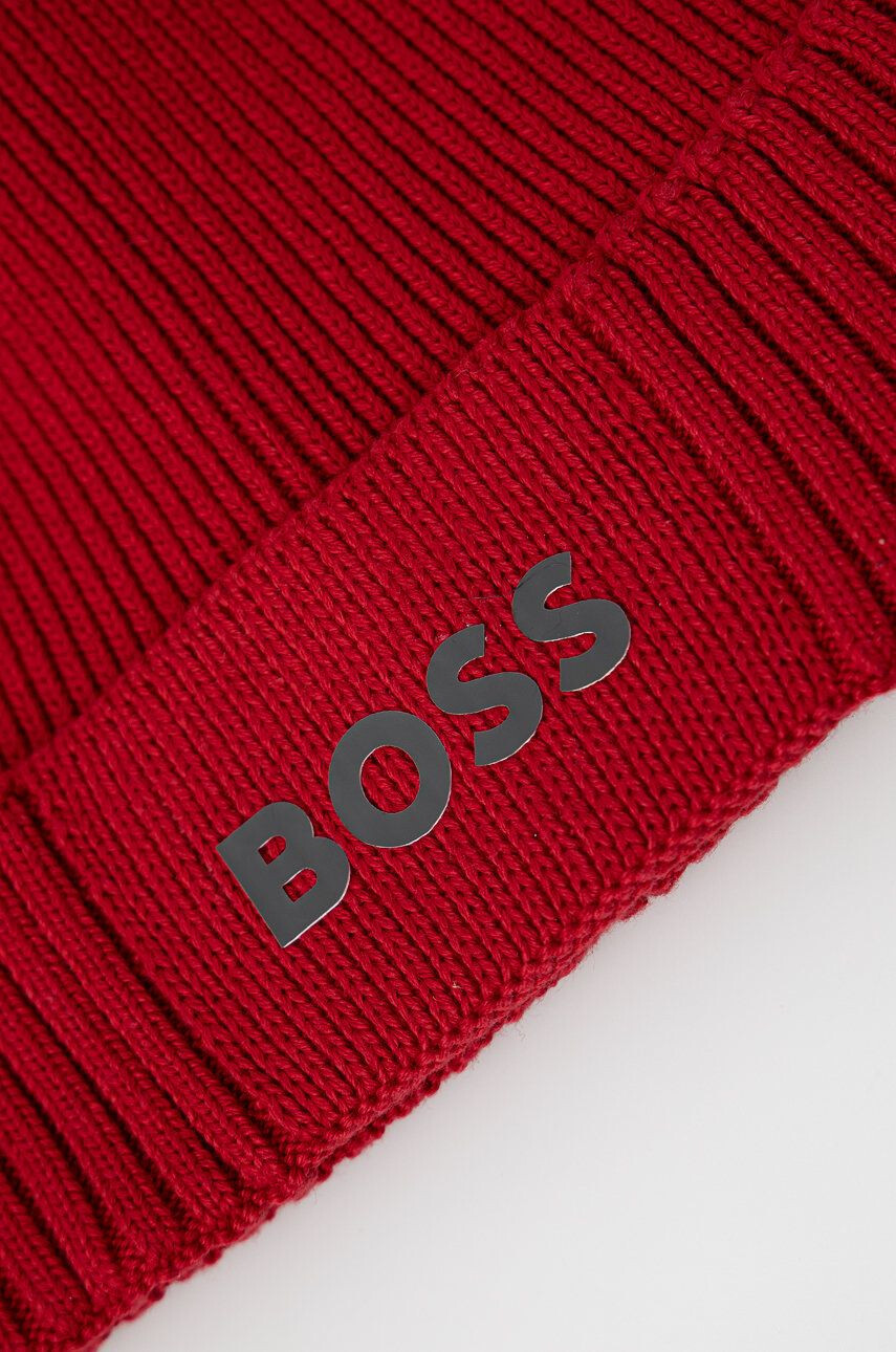 Boss Green Čepice z vlněné směsi BOSS Boss Athleisure červená barva - Pepit.cz