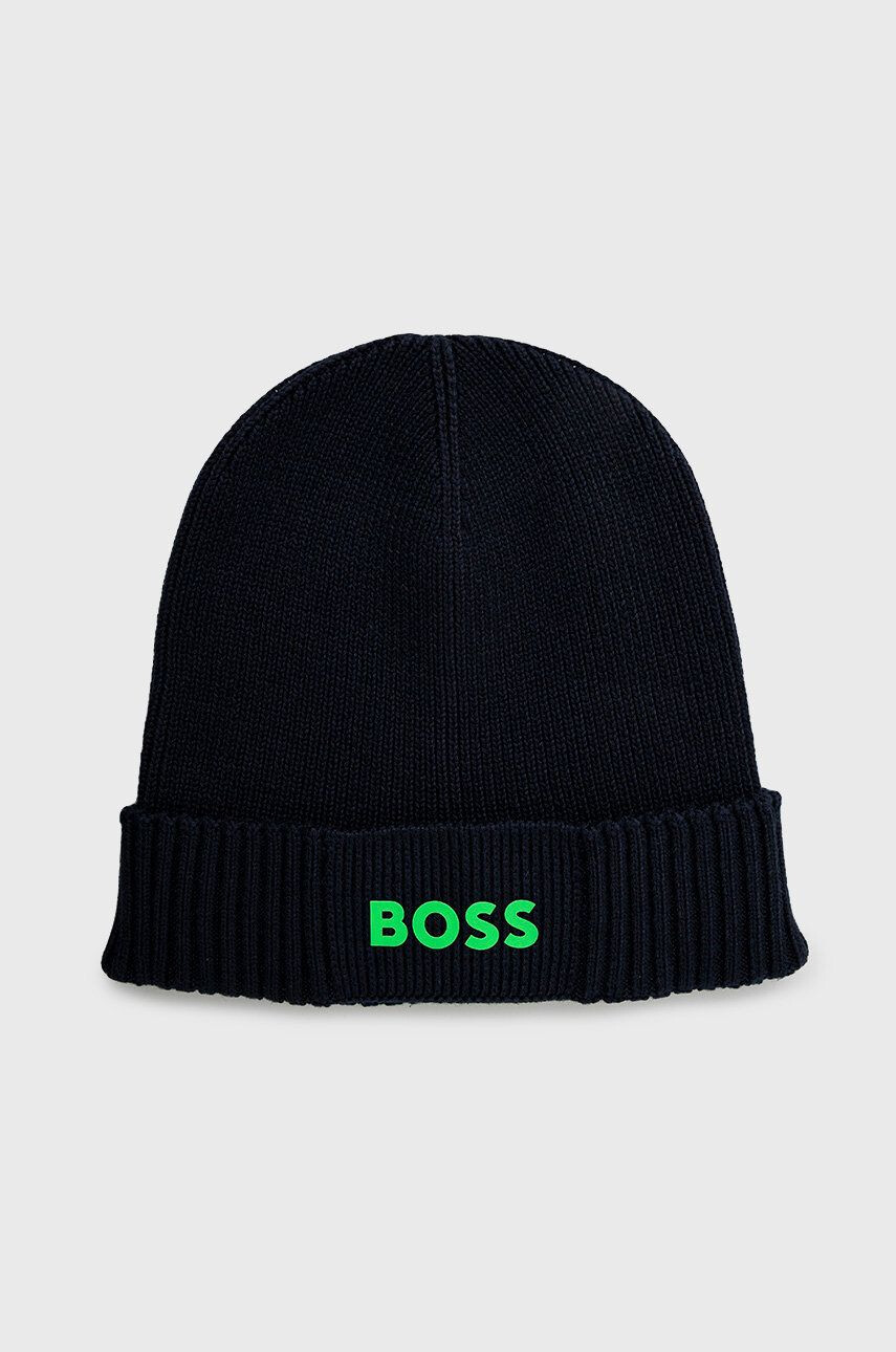 Boss Green Čepice z vlněné směsi BOSS Boss Athleisure tmavomodrá barva - Pepit.cz