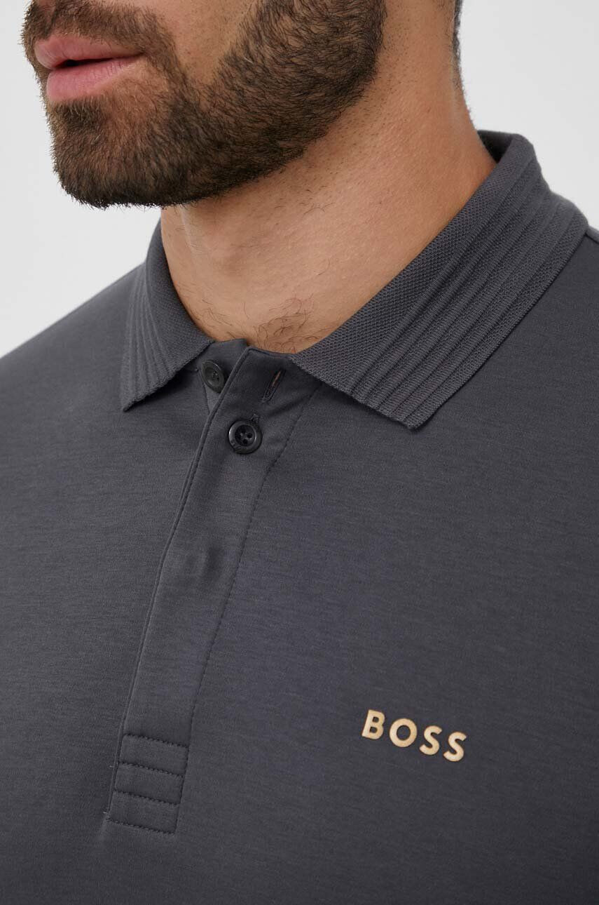 Boss Green Bavlněné polo šedá barva - Pepit.cz