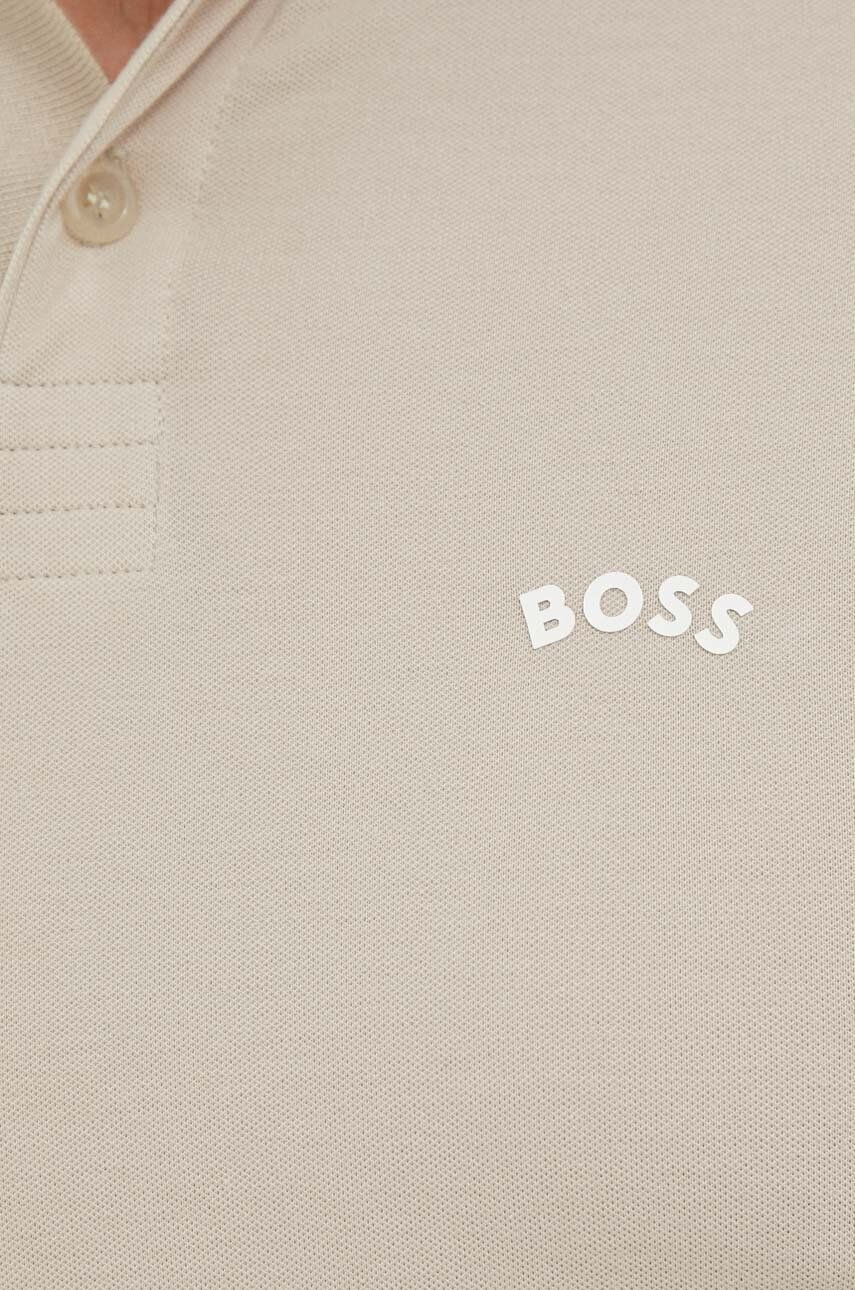 Boss Green Polo tričko BOSS BOSS ATHLEISURE béžová barva s potiskem - Pepit.cz