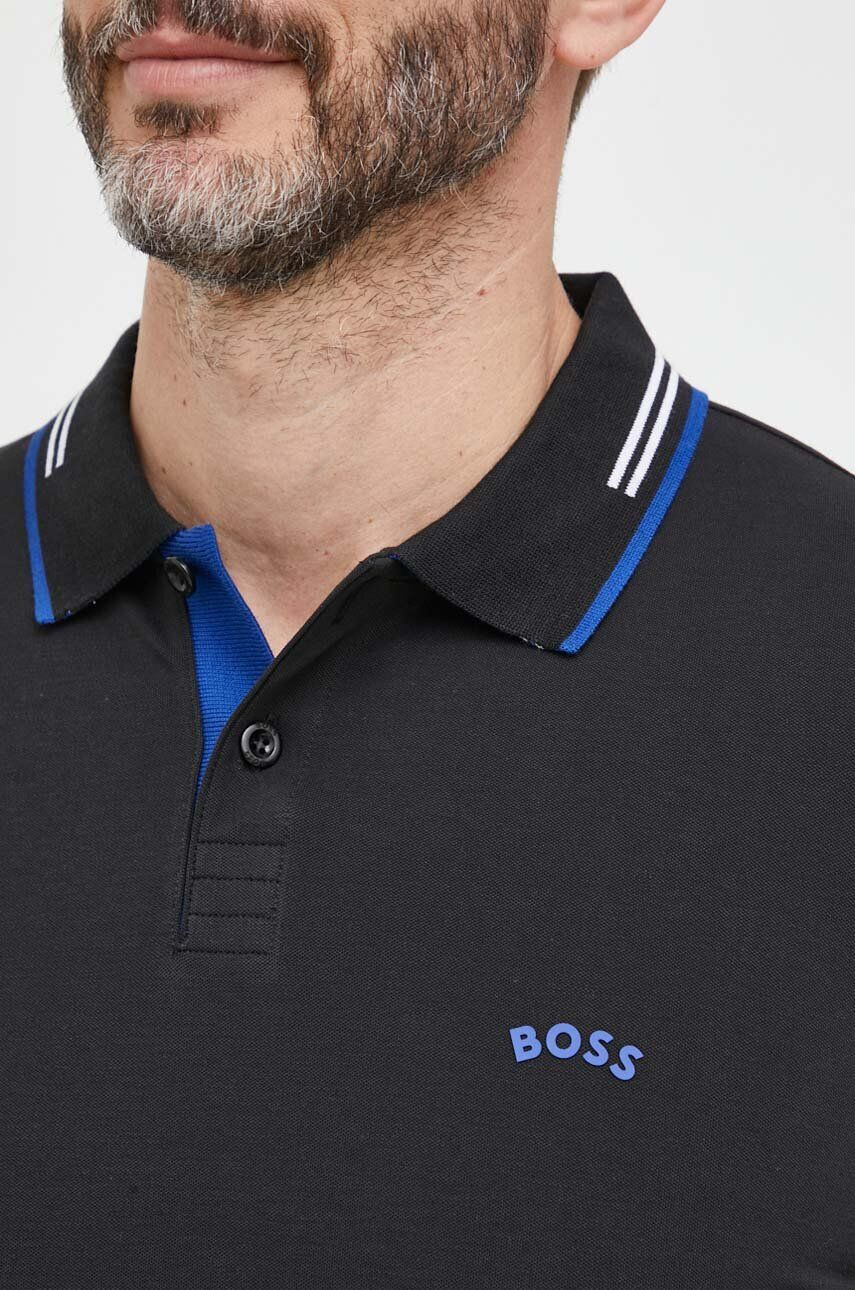 Boss Green Polo tričko BOSS BOSS ATHLEISURE černá barva s aplikací - Pepit.cz