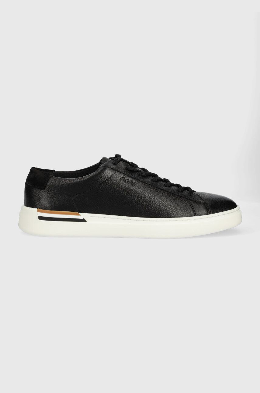 Boss Kožené sneakers boty Clint černá barva 50486498 - Pepit.cz