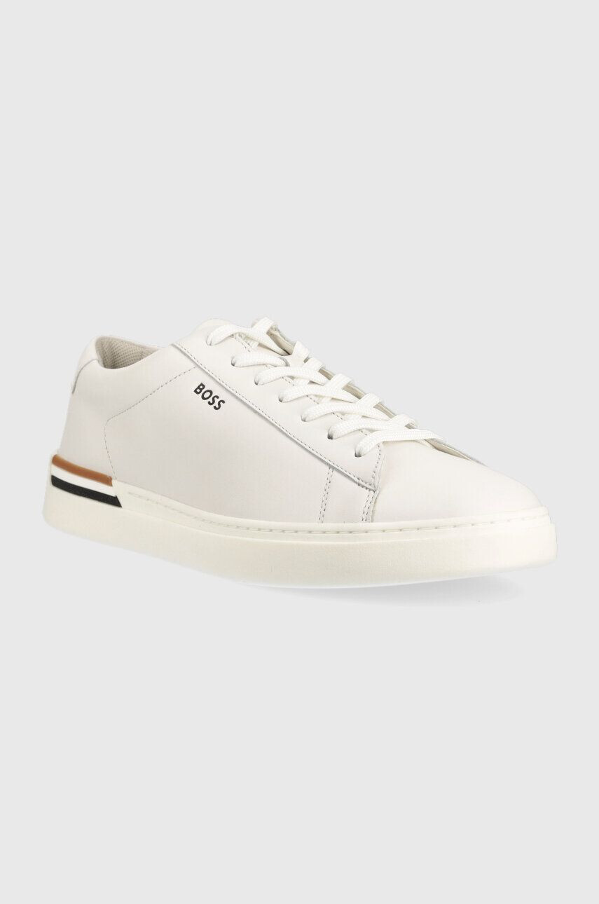 Boss Kožené sneakers boty Clint bílá barva 50498894 - Pepit.cz